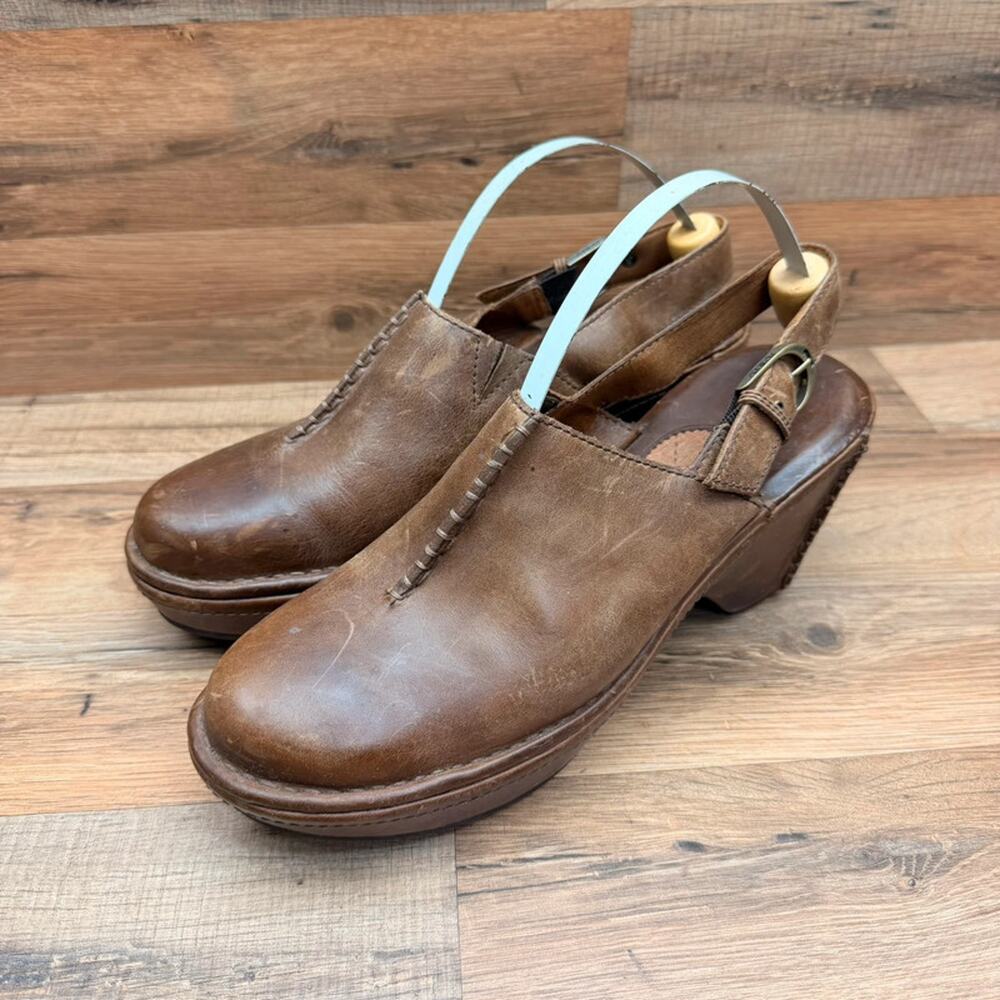 Ariat Size 10  Distressed  brown Nubuck  Sling Back Mules Heels shoes